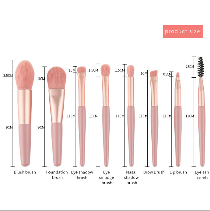 Macaron Mini Makeup Brush Set with Matching Pouch