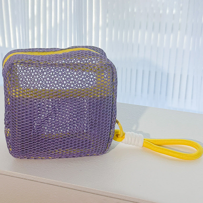 Tofu Mesh Dopamine Bag – Mini Travel Cosmetic & Accessories Organizer