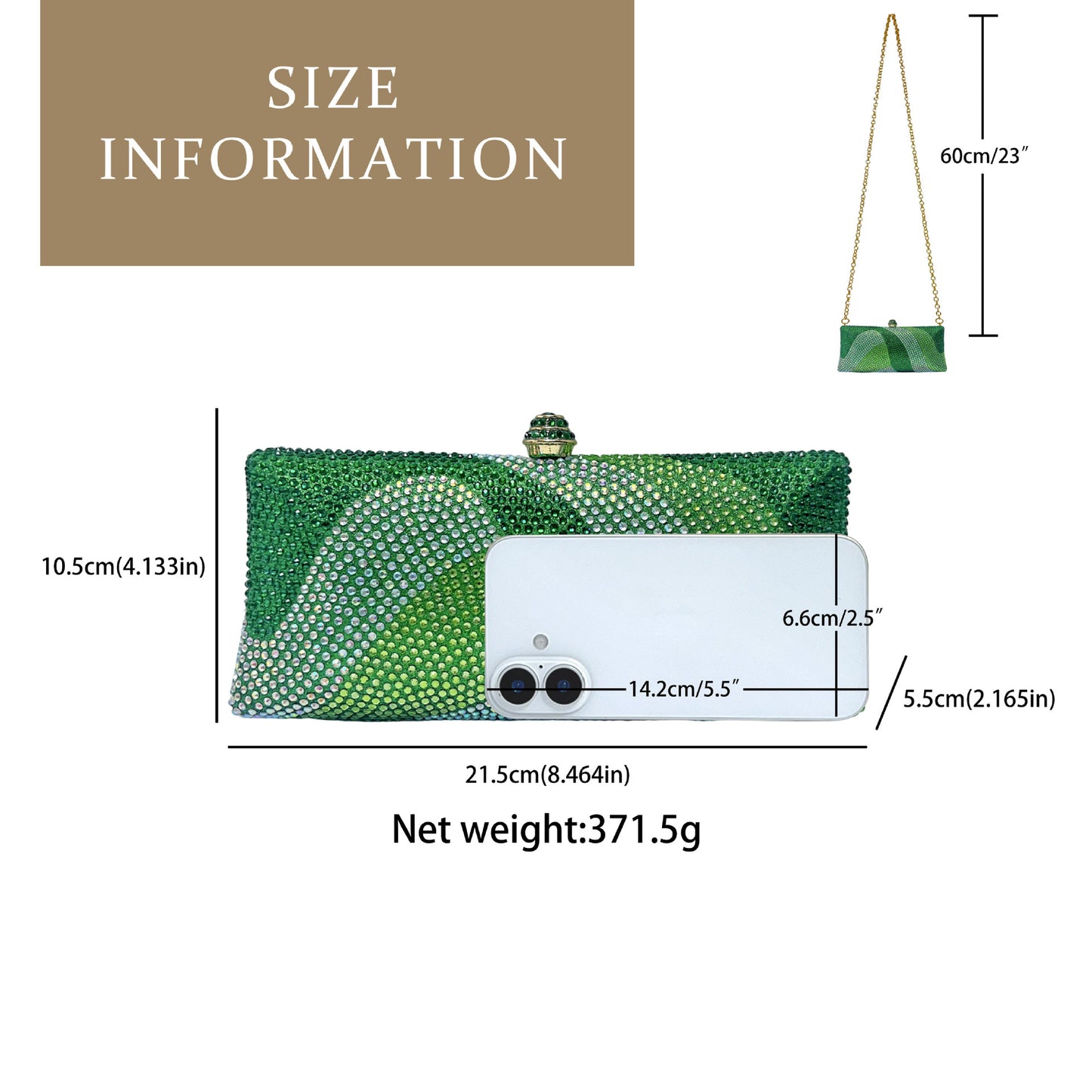 SoftShe Diamond Luxe Rhinestone Clutch