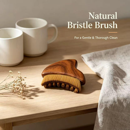 Vintage Wood-Grain Lymphatic Contour Brush
