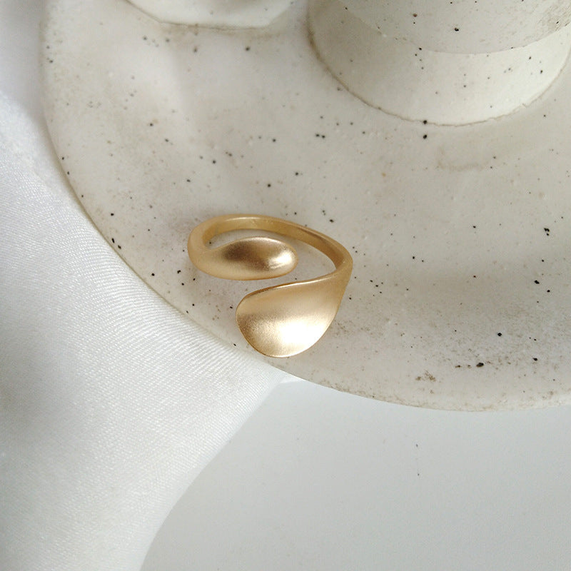 Retro Minimalist Open Gold Ring (2-Piece Set)