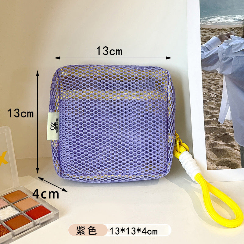 Tofu Mesh Dopamine Bag – Mini Travel Cosmetic & Accessories Organizer