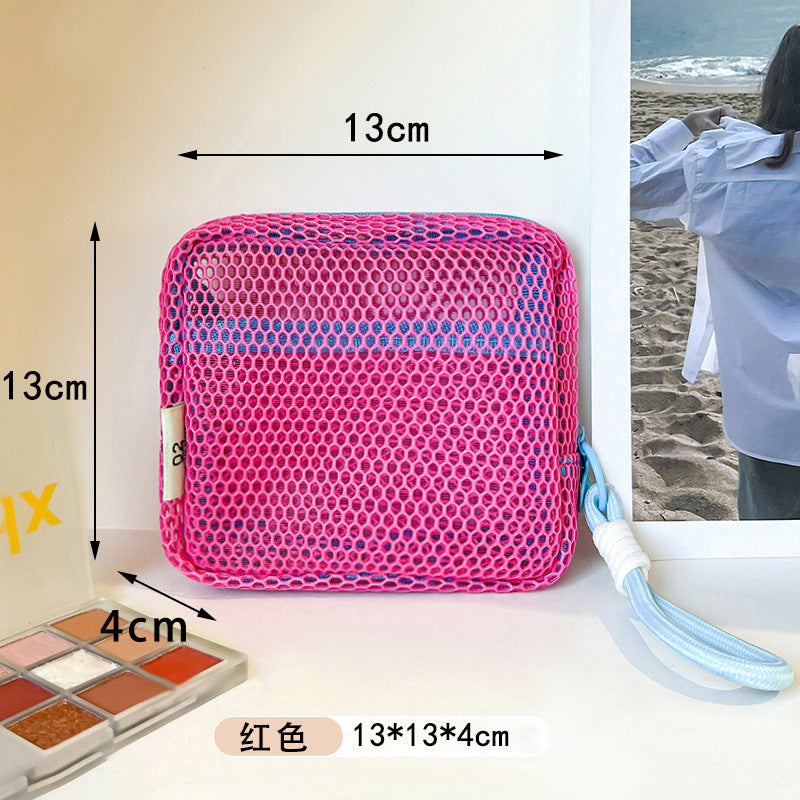 Tofu Mesh Dopamine Bag – Mini Travel Cosmetic & Accessories Organizer
