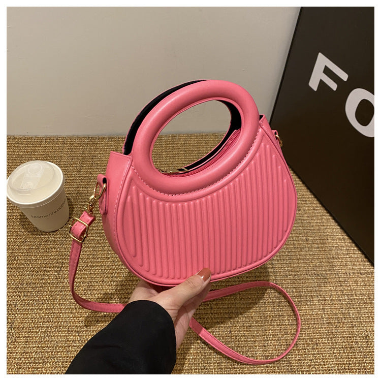 Chic Stripe Shell Crossbody Bag