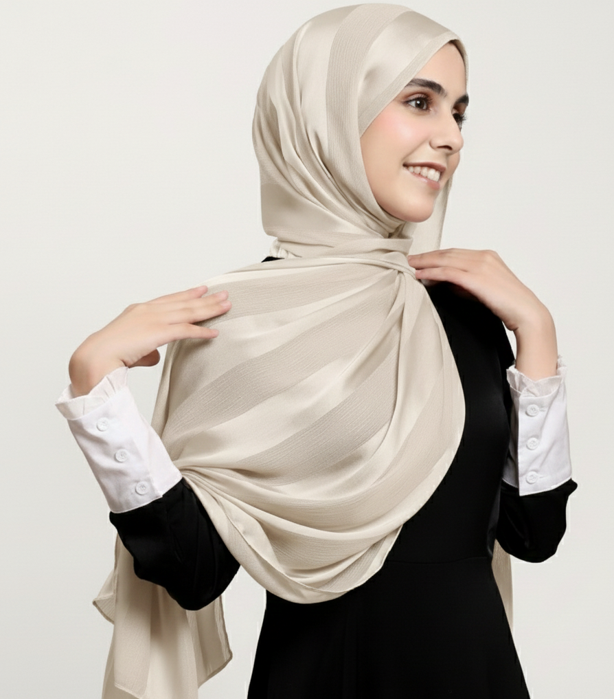 Luxury Satin-Striped Hijab