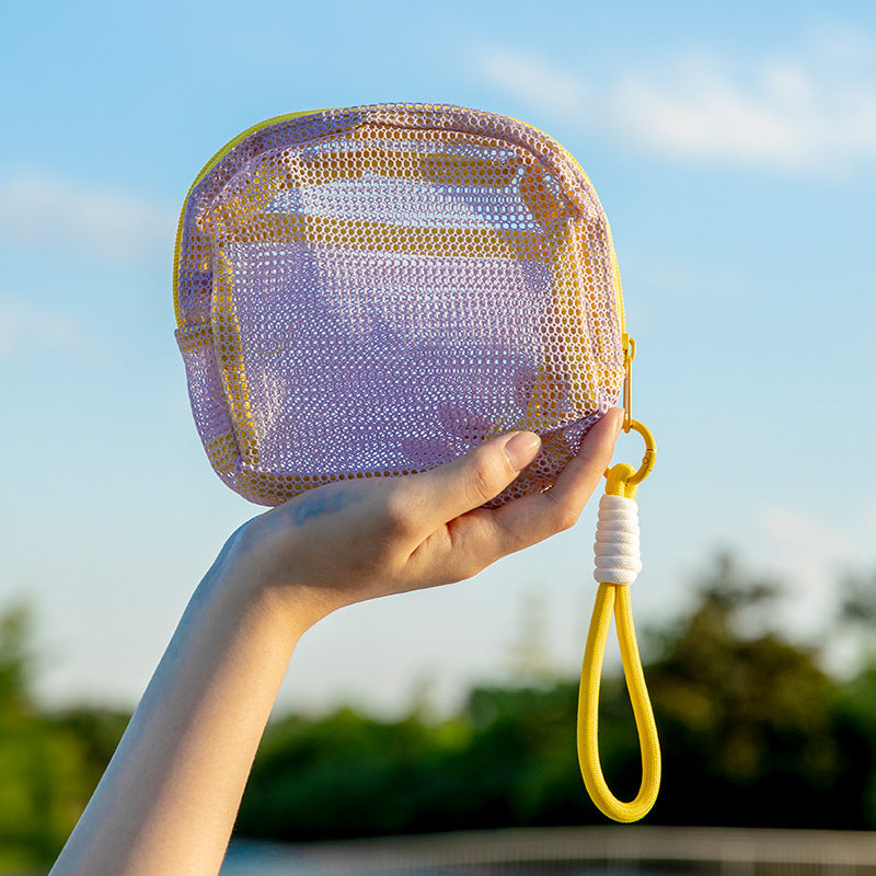 Tofu Mesh Dopamine Bag – Mini Travel Cosmetic & Accessories Organizer