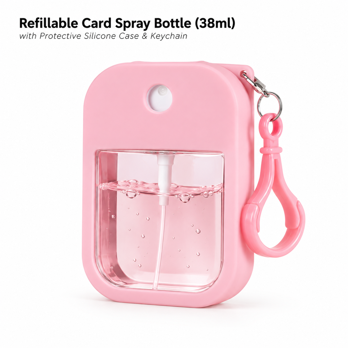 3-in-1 Card Spray Bottle (38ml) with Silicone Cover & Keychain