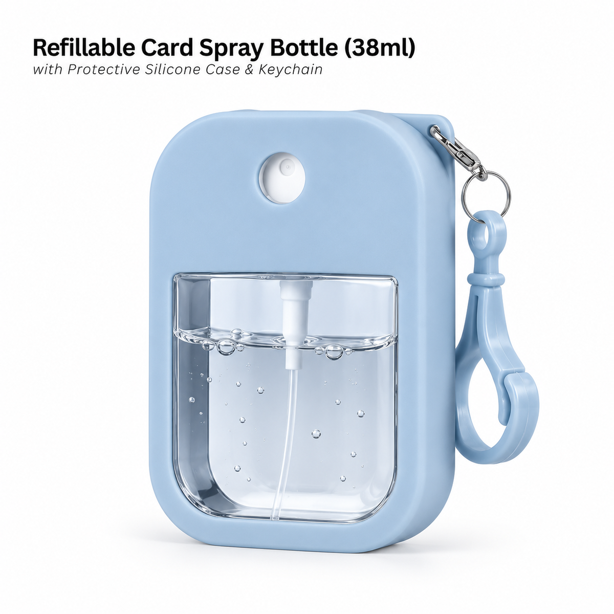 3-in-1 Card Spray Bottle (38ml) with Silicone Cover & Keychain
