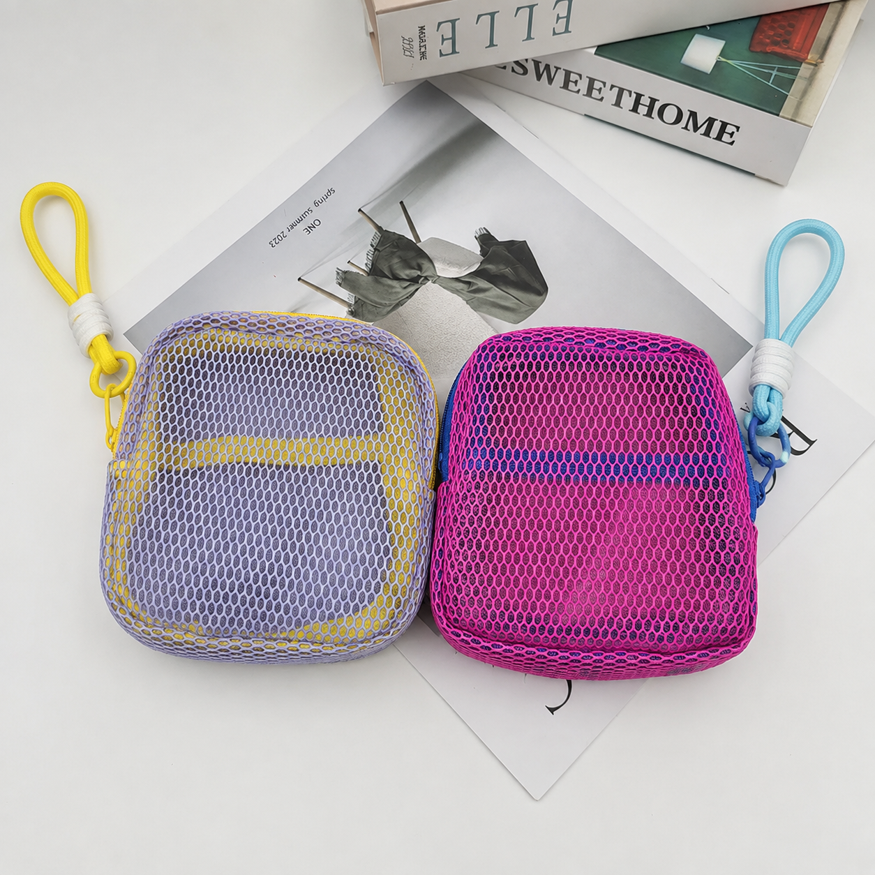 Tofu Mesh Dopamine Bag – Mini Travel Cosmetic & Accessories Organizer
