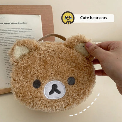 Cute Plush Bear Head Cosmetic Bag