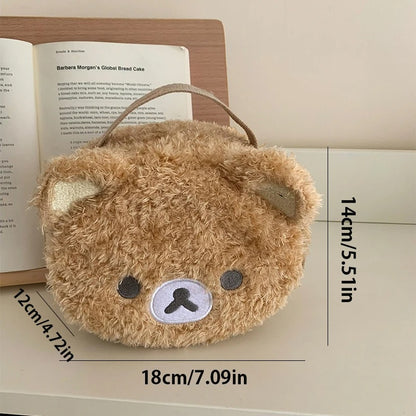 Cute Plush Bear Head Cosmetic Bag
