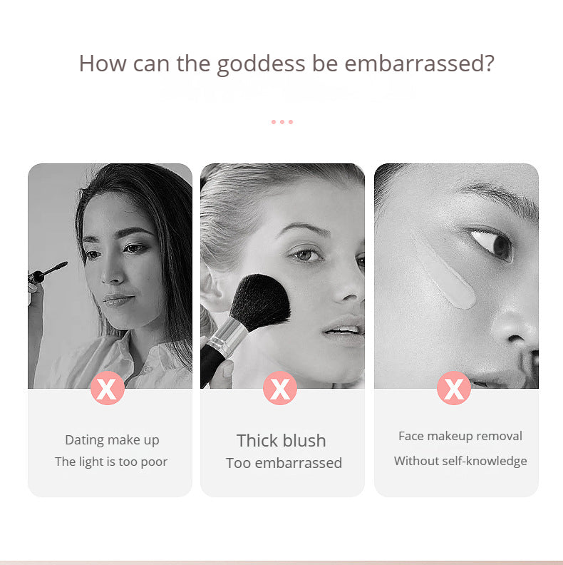 Portable Mini LED Light Makeup Mirror (Square Shape,2 sides Light,3X Mirror)