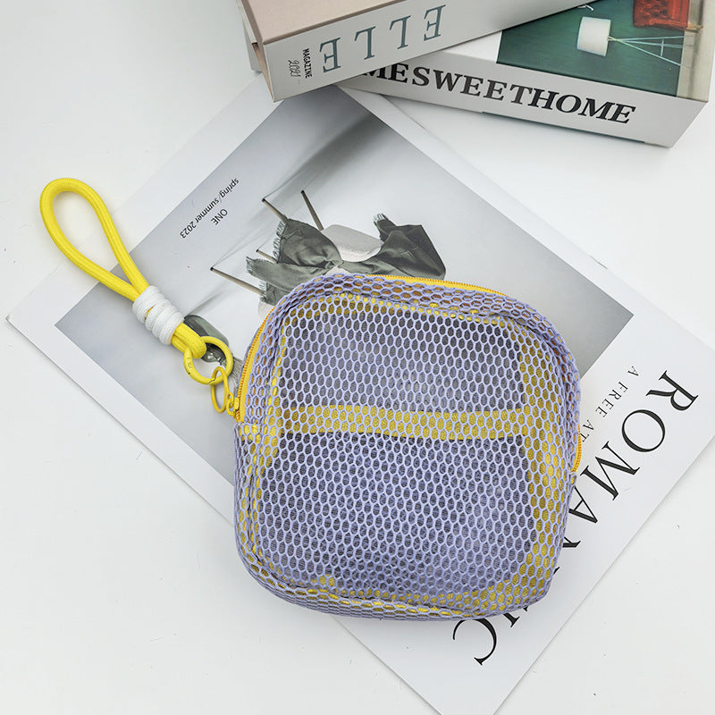 Tofu Mesh Dopamine Bag – Mini Travel Cosmetic & Accessories Organizer