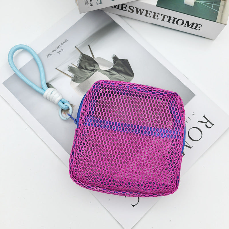 Tofu Mesh Dopamine Bag – Mini Travel Cosmetic & Accessories Organizer