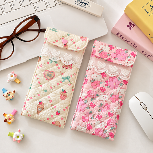 Quilted Eyeglasses Case for Women & Girls