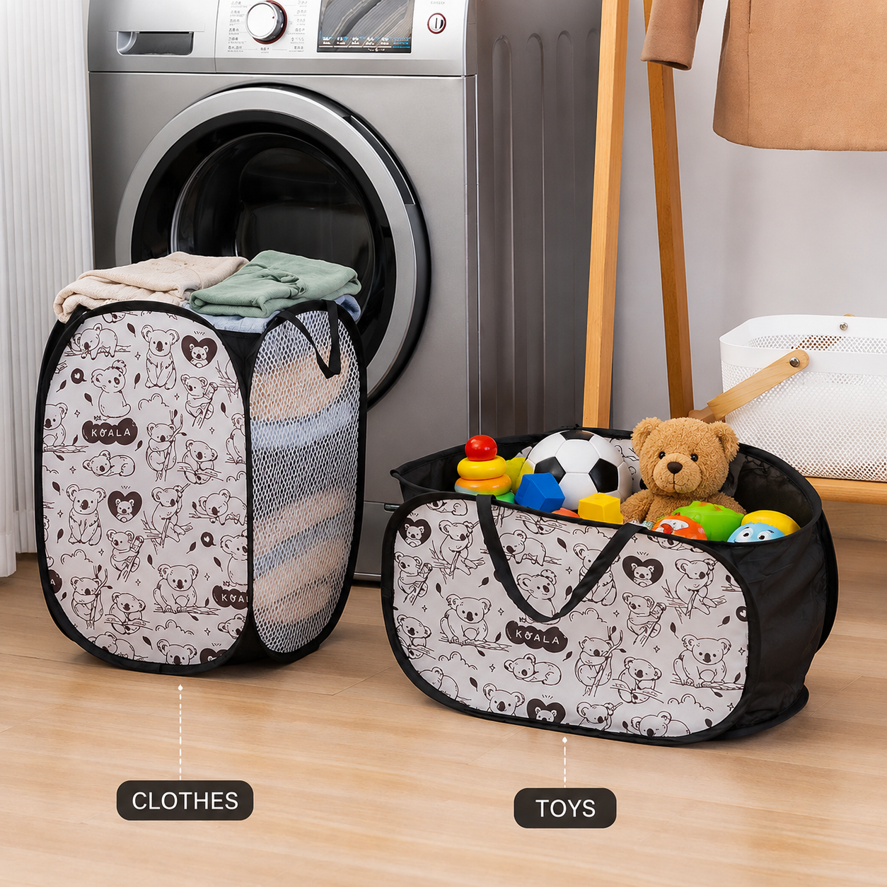 Foldable Laundry & Toy Storage Basket Set