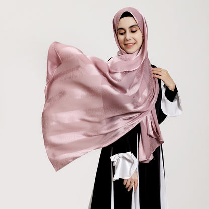 Premium Leopard Stripe Jacquard Satin Hijab