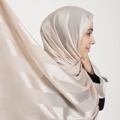 Premium Leopard Stripe Jacquard Satin Hijab