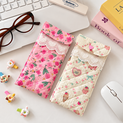 Quilted Eyeglasses Case for Women & Girls