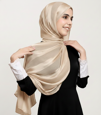 Luxury Satin-Striped Hijab