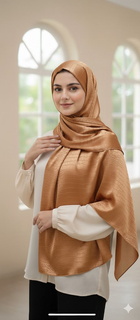 Malaysian-style Satin Jacquard Hijab