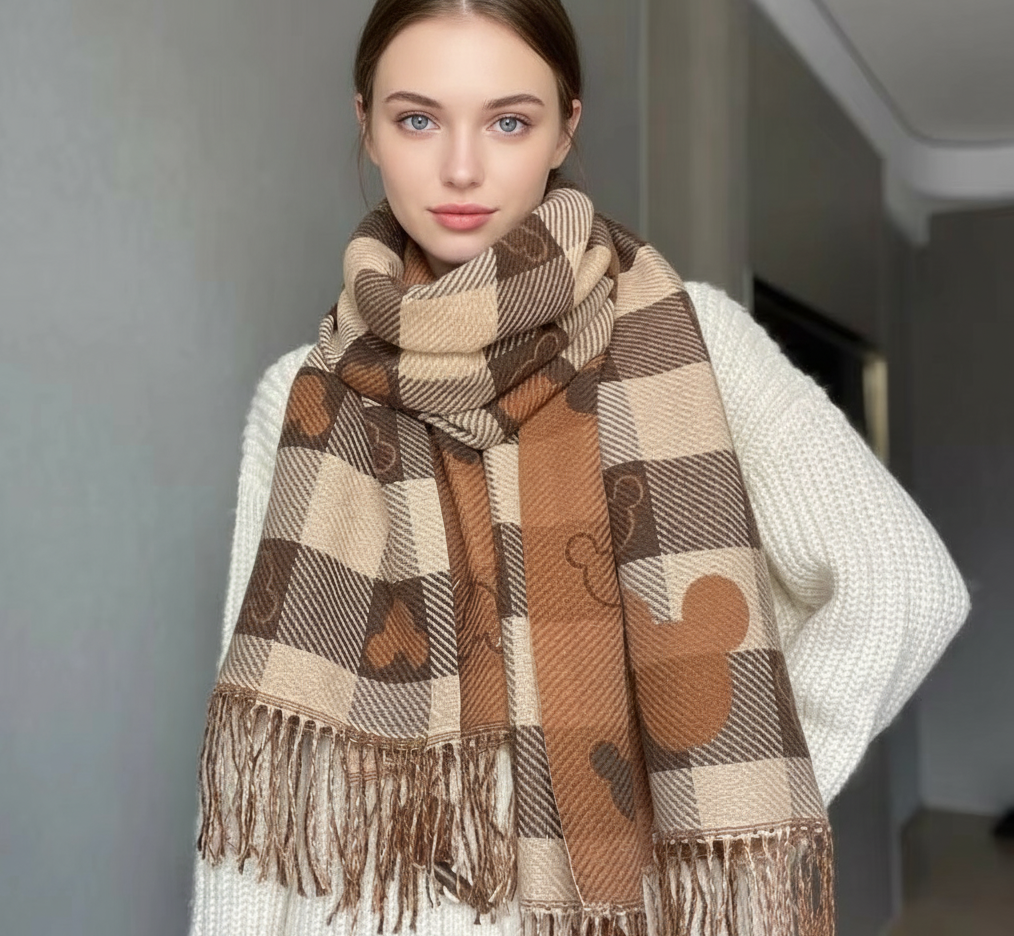 Faux Cashmere Plaid Winter shawl