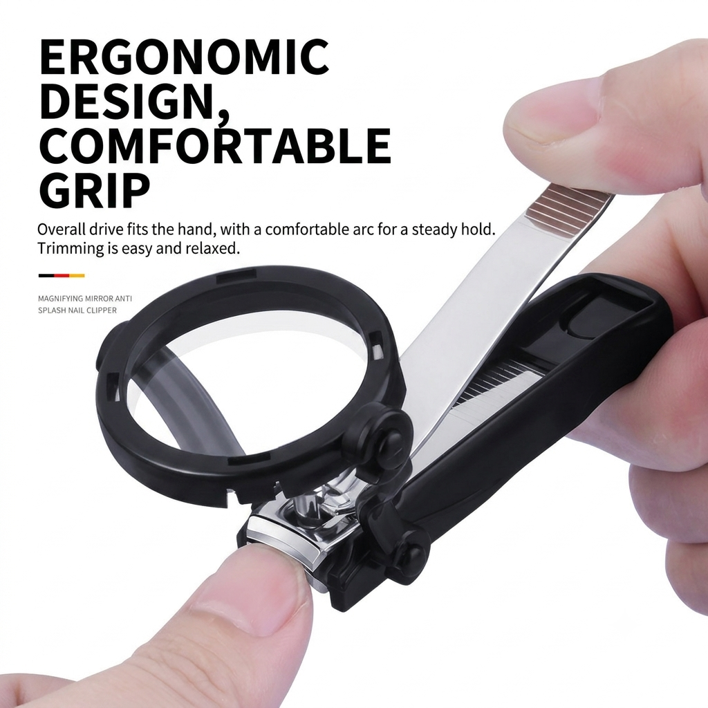 Magnifying Nail Clipper for Seniors – Large Wide Jaw, Anti-Splash & Ergonomic Design