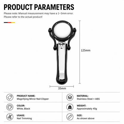 Magnifying Nail Clipper for Seniors – Large Wide Jaw, Anti-Splash & Ergonomic Design