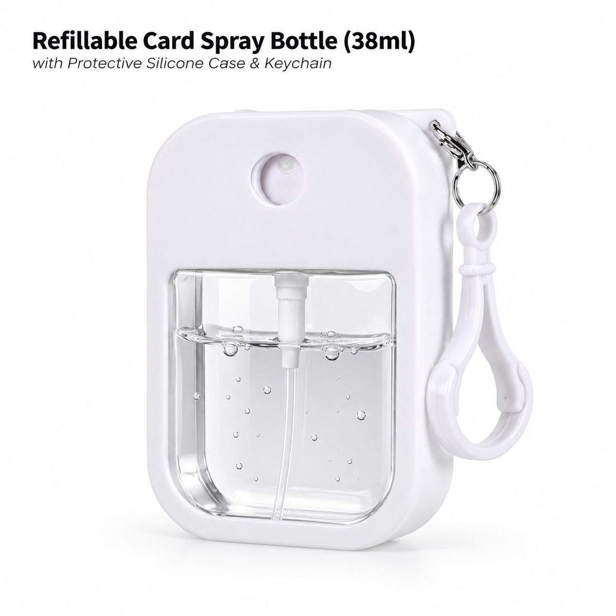 3-in-1 Card Spray Bottle (38ml) with Silicone Cover & Keychain