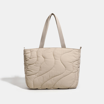 Premium Wave Quilted Puffer Tote Bag