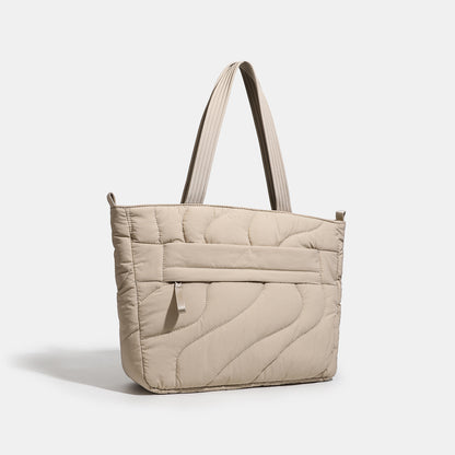 Premium Wave Quilted Puffer Tote Bag