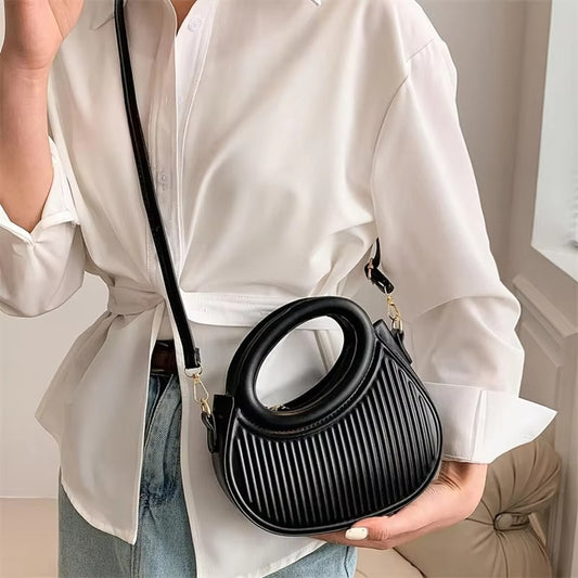 Chic Stripe Shell Crossbody Bag