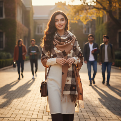 Faux Cashmere Plaid Winter shawl