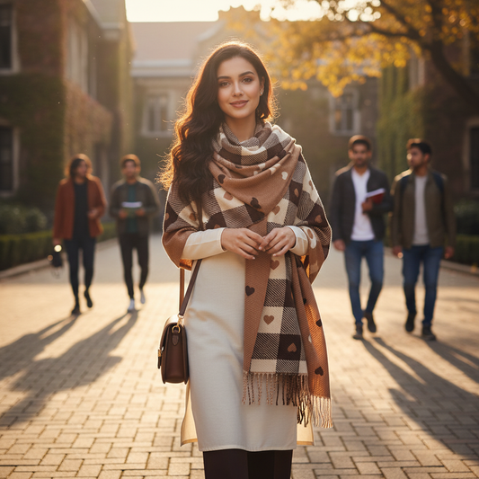 Faux Cashmere Plaid Winter shawl
