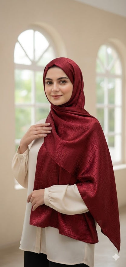 Malaysian-style Satin Jacquard Hijab