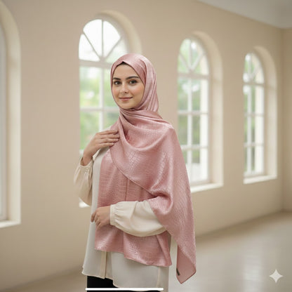 Malaysian-style Satin Jacquard Hijab