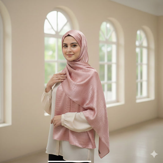 Malaysian-style Satin Jacquard Hijab